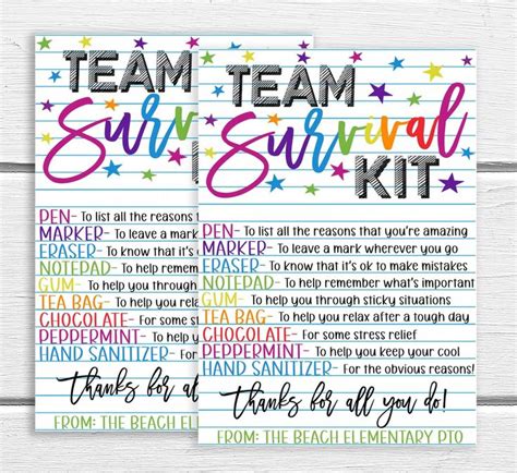 Team Survival Kit T Tag Employee Volunteer Staff Welcome Etsy In