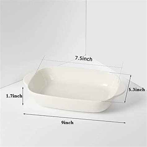 LEETOYI Lot de 4 petits plats de cuisson rectangulaires en céramique de