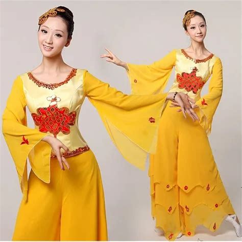 chinese classical dance costumes fan dance Younger stage costumes ...