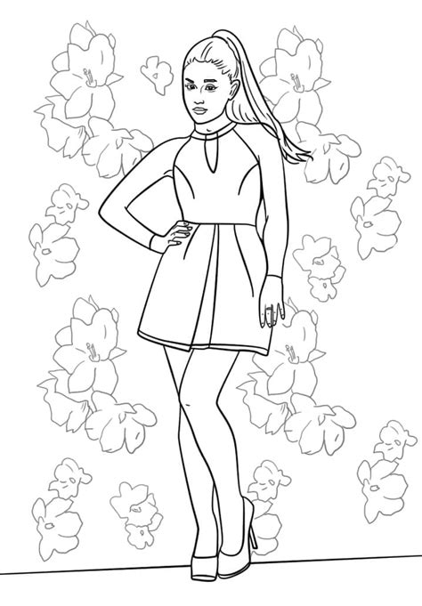 Coloriage Jolie Ariana Grande télécharger et imprimer gratuit sur