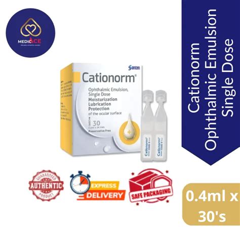 Cationorm Ophthalmic Emulsion Single Dose 04ml X 30s Exp 042025 Lazada