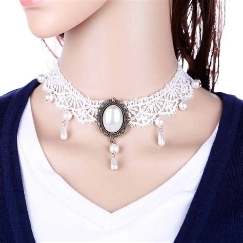 Aliexpress Buy White Lace Choker Necklace Women Chocker Tattoo