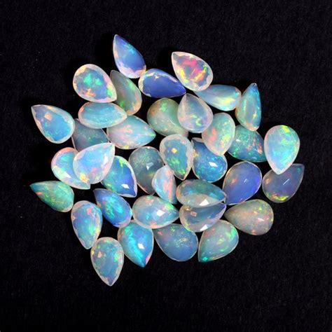 X Mm Natural Ethiopian Opal Pear Cut Gemstone Get Free Ship