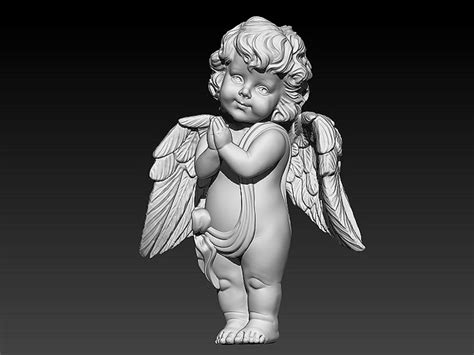 praying baby angel statue | CGTrader