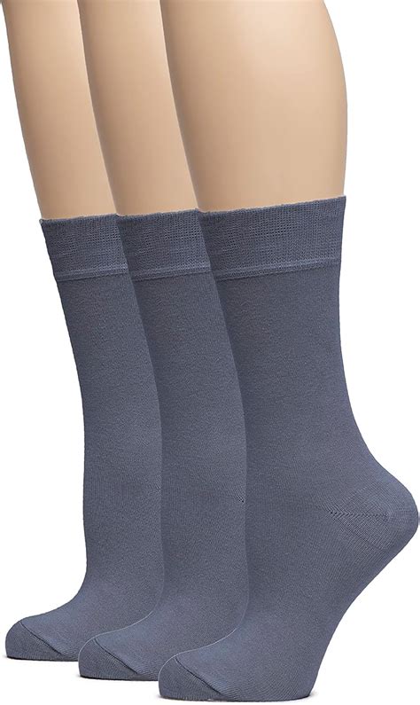 Hugh Ugoli Womens Bamboo Soft Crew Socks For Dress And Trouser Thin Seamless Toe And Non Binding