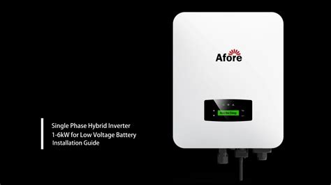 How To Install Afore Single Phase Hybrid Inverters Kw Youtube