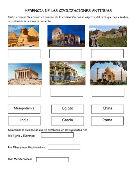 Civilizaciones Antiguas Exercise Civilizaciones Piramides Egipcias