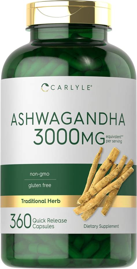 Ashwagandha Capsules 3000mg Extra Strength 90 Count Non Gmo And Gluten Free