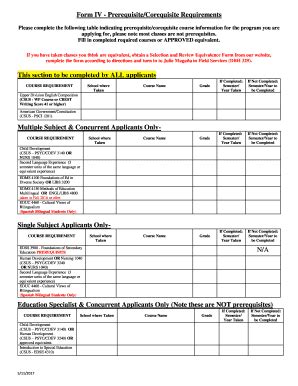 Fillable Online Prerequisite Corequisite Challenge Form Name Student