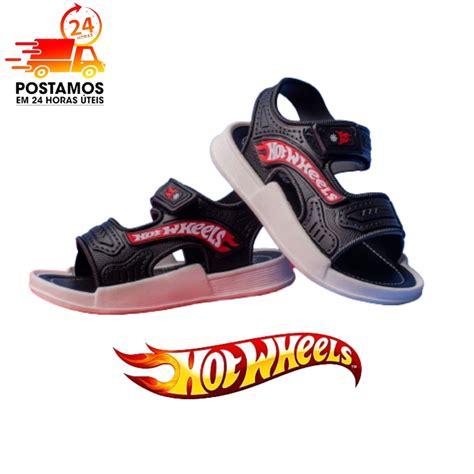 Sandália Papete Hot Wheels Criança Menino Masculino Feminino Babuche Chinelo Velcro Barato