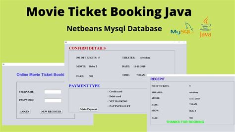 Movie Ticket Booking System Project In Java Mysql Netbeans Youtube