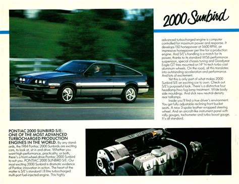 1984 Pontiac 2000 Sunbird Brochure