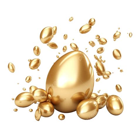 Gold Egg Falling Easter 3d Render Illustration Egg Easter Falling