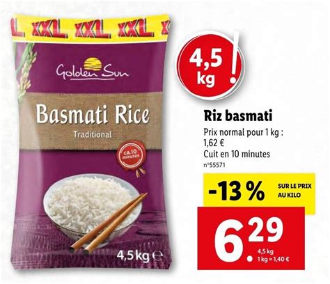 Promo Riz Basmati Chez Lidl