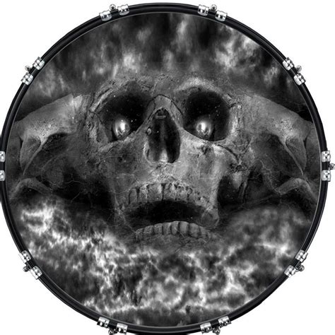 20 Custom Bass Kick Drum Front Head Graphic Graphical Skull Clouds Ebay