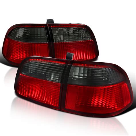 Spec D Tuning Red Clear Lens Door Tail Lights For Honda