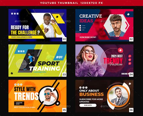 50 Youtube Thumbnail Cover Banner Web Elements GraphicRiver