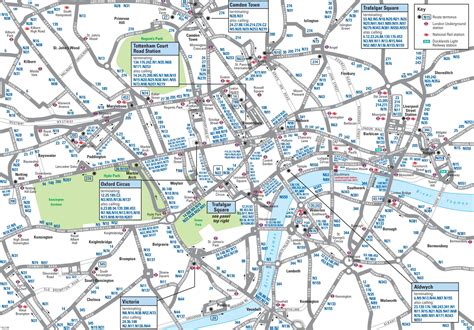 London Downtown Night Bus Map - MapSof.net