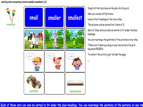 small smaller smallest [1] [sorting and comparing] | Teaching Resources