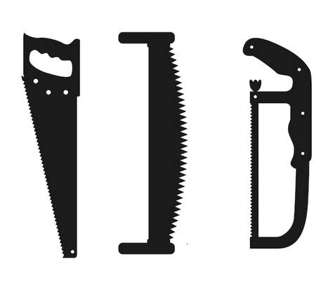 Premium Vector Black Silhouette Of Handsaw Vector