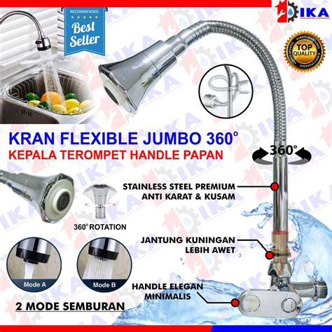 Jual Kran Tembok Keran Angsa Cuci Piring Kran Sink Flexible 2 Mode