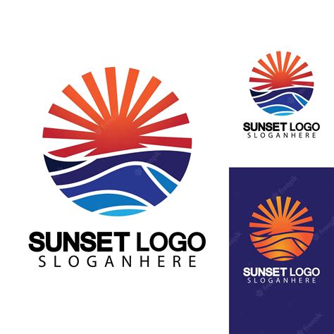 Premium Vector Sunset Beach Logo Symbol Vector Illustration Design