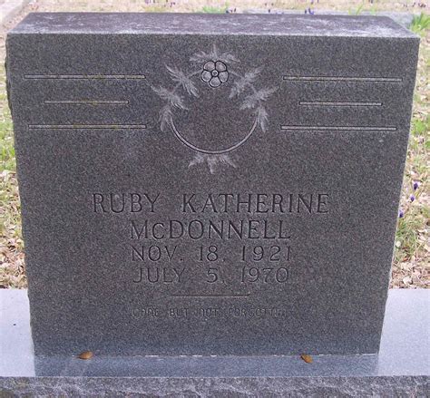 Ruby Katherine Pendergraft Mcdonnell M Morial Find A Grave