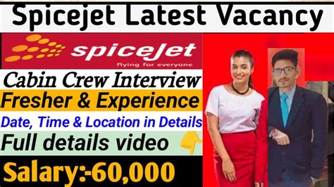 Spicejet Upcoming Interview For Cabin Crew Male And Female