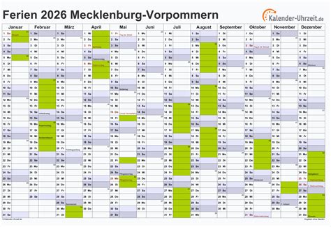 Ferien Meck Pomm Ferienkalender Zum Ausdrucken