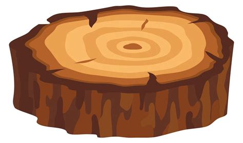 Premium Vector | Wooden trunk cut with yearly circles tree age