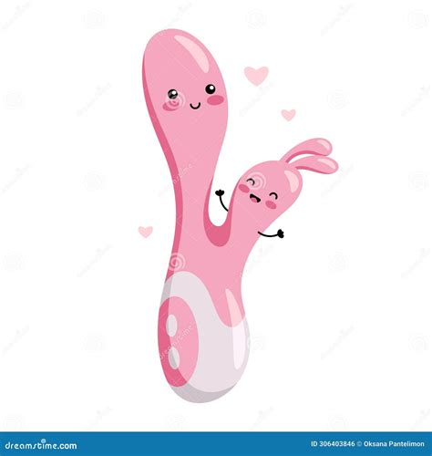 Cute Rabbit Vibrator Sex Toy For Women Happy Kawaii Character Stock