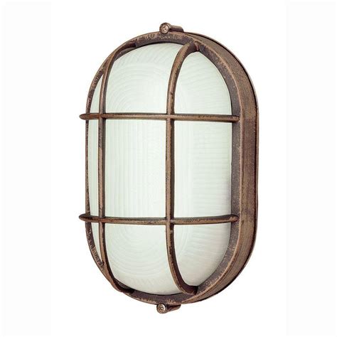 Bel Air Lighting Bulkhead 1 Light Outdoor Rust Wall Or Ceiling Mounted