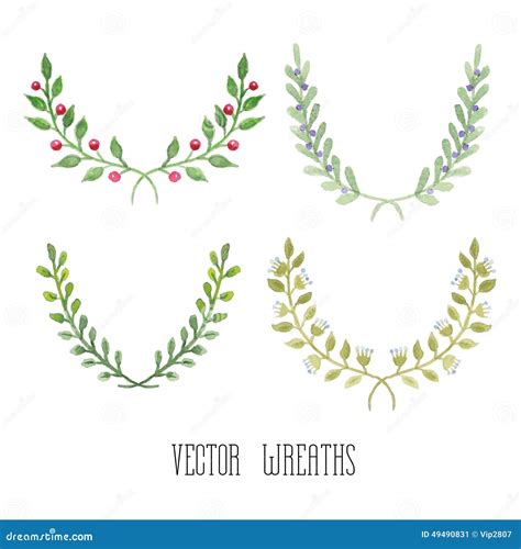 Watercolor Floral Set Of Wreaths Stock Vector Illustration Of Bridal