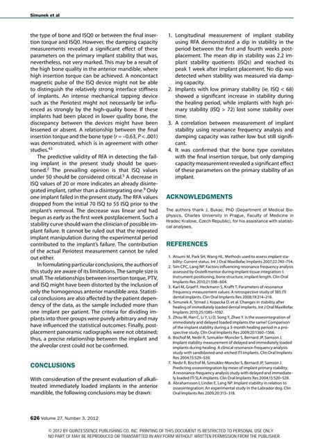 Implant stability in immediate implant | PDF | Dental Health | Diseases