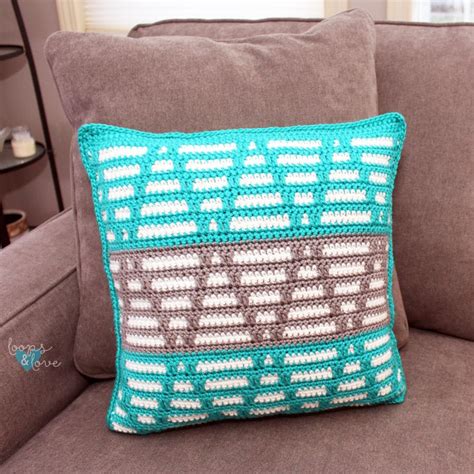 Mosaic Triangles Pillow Crochet Pillow Pattern Mosaic Etsy