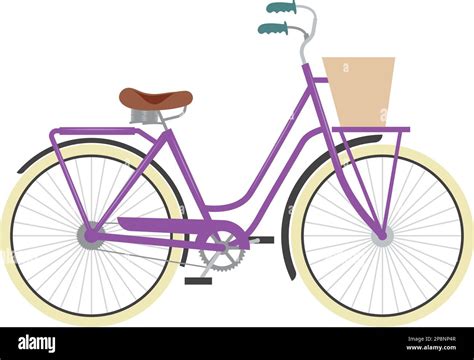 Purple Bicycle With Basket Icon Stock Vector Image And Art Alamy