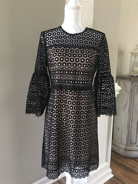 NWOT J Crew Bell Sleeve Daisylace Dress Black Sz 4 G7801 EBay