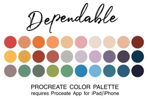 Dependable Procreate Color Palette Graphic By Juliecampbelldesigns · Creative Fabrica