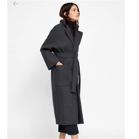 Zara Jackets Coats Zara Long Black Wool Coat With Belt Poshmark