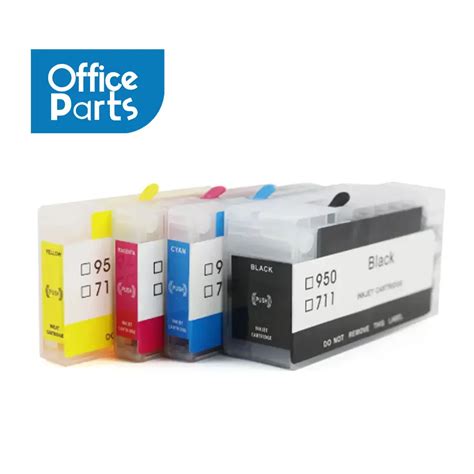 4PCS Colors For HP 711 Empty Refillable Ink Cartridge With Resettable