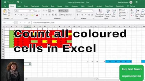 Count By All Coloured Cells In Excel Youtube