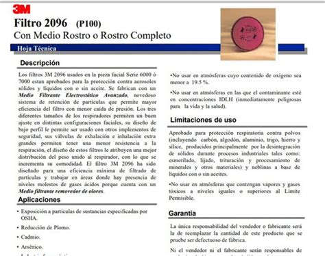 Filtro 2096 3m Niveles Molestos De Vapores Y Gases Acido Mercado Libre