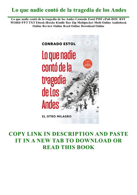 DOWNLOAD Free PDF Lo que nadie contó de la tragedia de los Andes BY