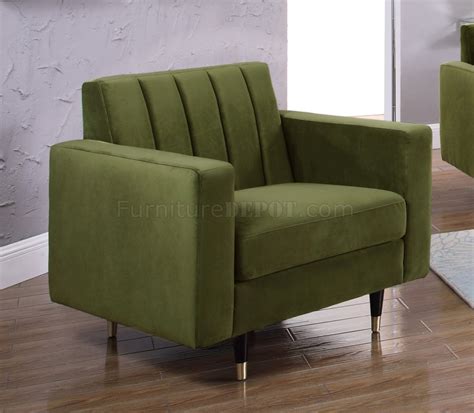 Lola Sofa In Olive Velvet Fabric By Meridian W Options