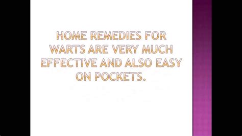 Home Remedies For Warts Youtube