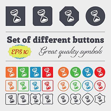 Vector Collection Of Colorful And Diverse Hourglass Sign Icons And Sand