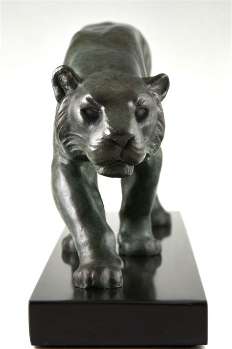 Art Deco Bronze Skulptur Panther Deconamic