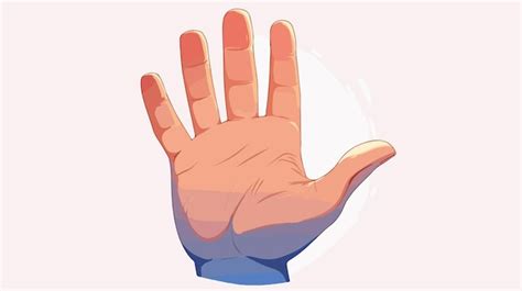 Cartoon Hand Showing Stop Gesture Palm Vector Flat Premium AI