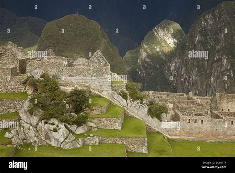 Ruins Of Lost Incan City Machu Picchu Near Cusco In Peru Stock Photo