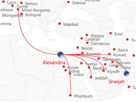 Air Arabia Egypt route map